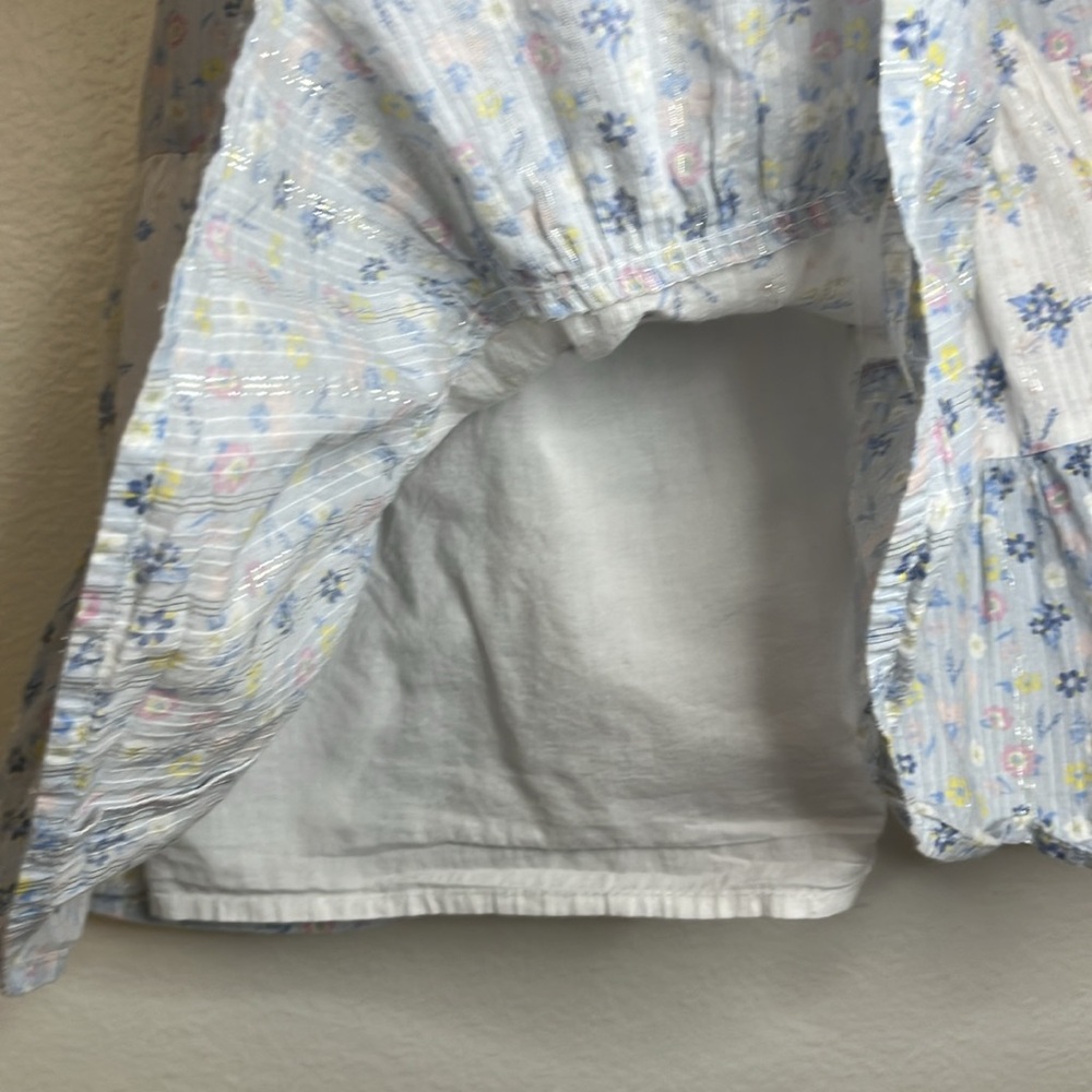 Joie dress girls size 4T floral blue white metallic girly tiered - Picture 5 of 10
